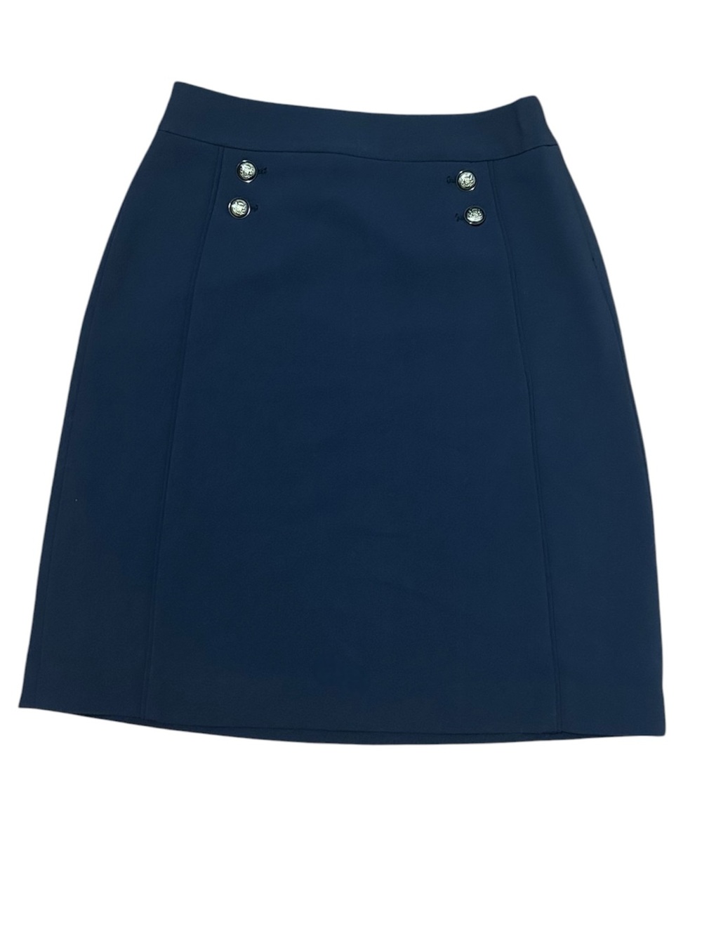 The Limited Navy A-Line Skirt with Buttons
